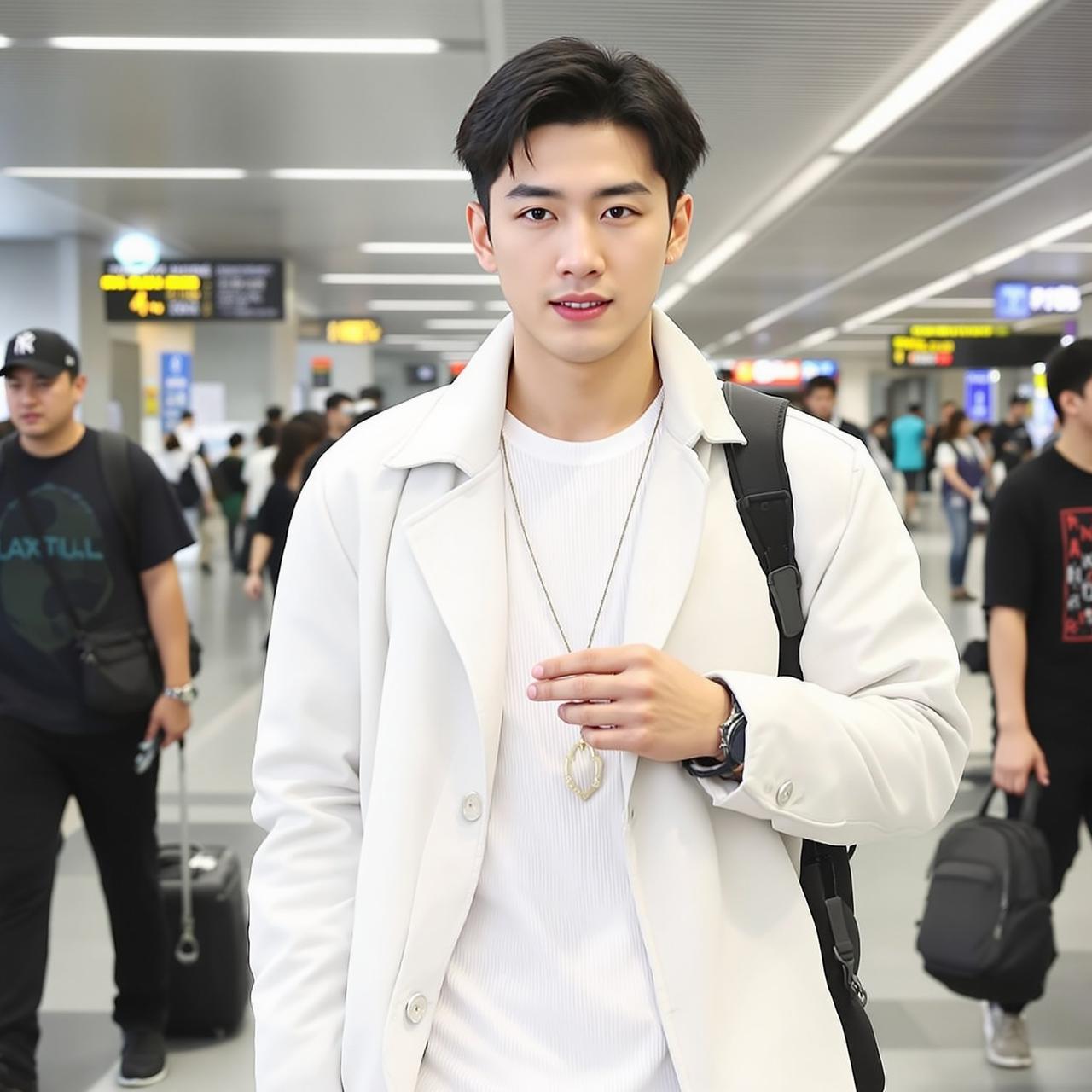吃瓜大赛 - 某男团成员机场私服造型引热议